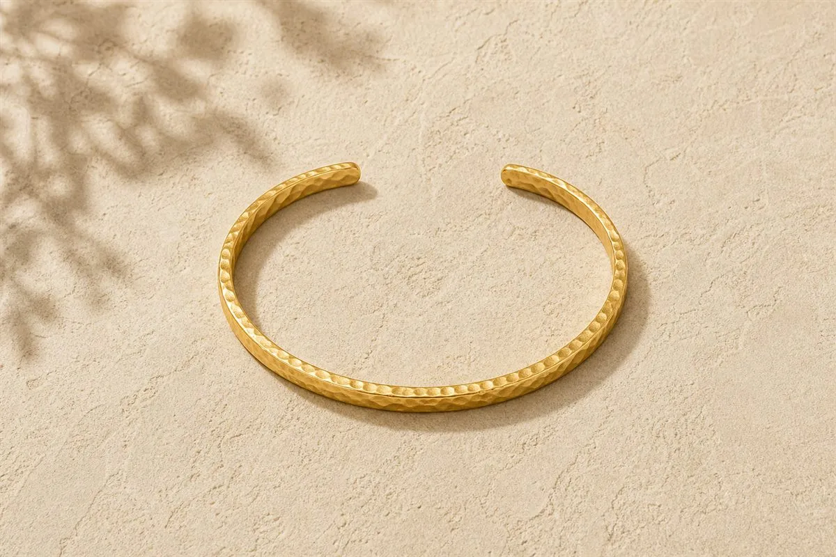 Collection Bracelet Jonc Martelé Doré — Serie 14